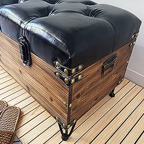 Banc à chaussures ottoman de rangement rectangulaire pour l'entrée - 8