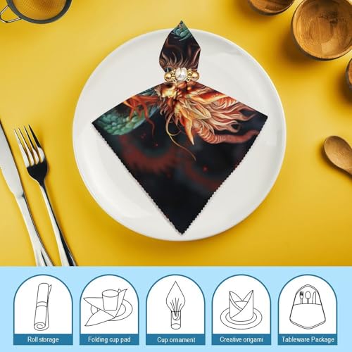 Servilletas de Tela Dragón Chino Reutilizables 4 PCS miniatura 7