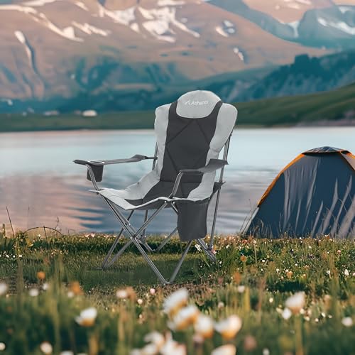 Aohanoi Camping Chairs, Portable Camp Chairs for Heavy People with Adjustable Angled Backrest, Outdoor Folding Camping Chairs for Outside Supports up to 350lbs, Carry Bag Included - image 8