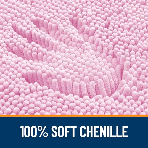 Image of OLANLY Large Bathroom Rugs 40x24, Extra Soft Absorbent Chenille Bath Rugs, Rubber Backing Quick Dry, Machine Washable Bath Mats for Bathroom Floor, Tub and Shower, Home Decor Accessories, Pink