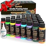REICHE & LEBENDIGE FARBEN - Enthält leuchtende, ungiftige Farben in Neon-, Metallic-, Pastell- und klassischen Tönen, 3 weiße und 2 schwarze Farben, um sicherzustellen, dass Sie mit genügend Farben perfekte Meisterwerke schaffen können.