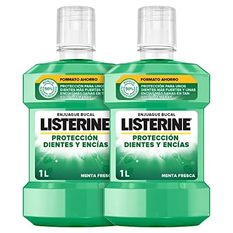 Listerine Enjuague Bucal Protección Dientes y Encías Menta Fresca 2x1000ml Cover