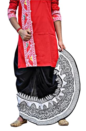 Image of Men's Ready to Wear Pant System Printed MAYUR PUCHHA Dhoti for Marriage, Pooja, Festival etc.(GC010)
