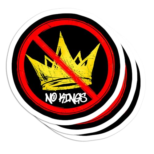 (Pack of 3) 3 Inches No Kings Protest Stop Sign Funny Sticker Waterproof Vinyl Stickers for Laptop Water Bottle Tumbler Phone Notebook Car