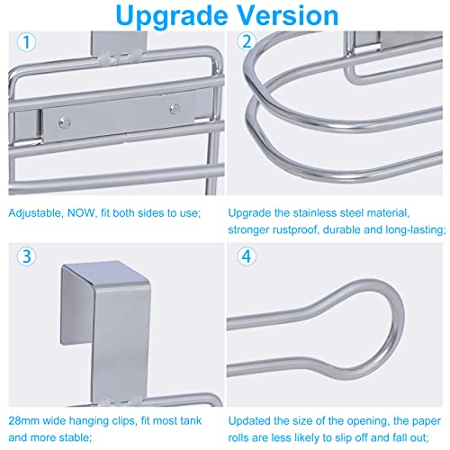 Tqvai Over The Tank Toilet Paper Roll Holder For Bathroom Tissue, Chrome Finish #TOP3