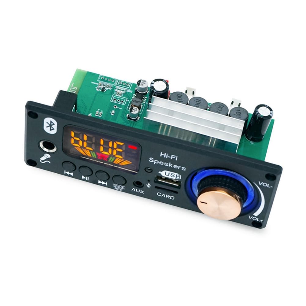 Placa Amplificadora Decodificadora de Audio Bluetooth 2x80W 160W Amplificador Reproductor de Audio 12V DIY Reproductor de MP3 Módulo de Radio FM para Coche TF USB