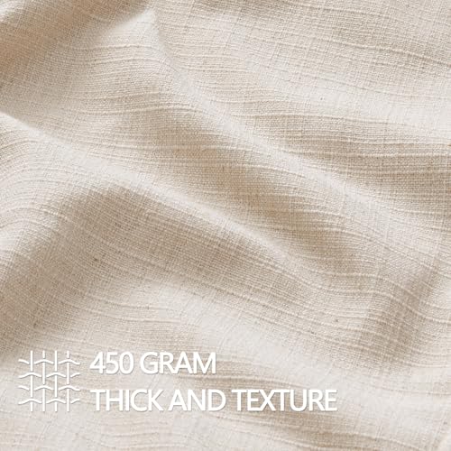 Image of MIULEE Pack of 2 Thick Textured Couch Throw Pillow Covers, Natural Linen Decorative Pillow Covers 22x22, Neutral Cushion Cases for Sofa Bed Living Room Modern Farmhouse Home Decor, No Filling