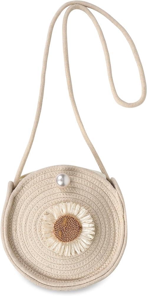 Angel Kiss Women's Round(Gol) Jute Sling Bag with Pompom, Girls Shoulder Purse, | Girls Round Sling BagJute Handbag,Small Shopping Bag For Women,Ladies Shoulder Purse,small Handbag (cream)