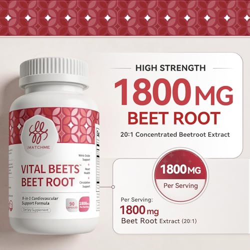 Vital Beets 1800mg Beet Root Capsules for Health Blood Pressure Support - image 2