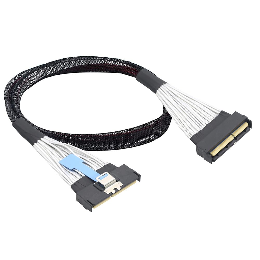 Slimline SAS MCIO 5.0 124P męski przedłużacz 16X 16I do SFF-8654 MCIO 5.0 124P przewód transferu danych 0,5 m