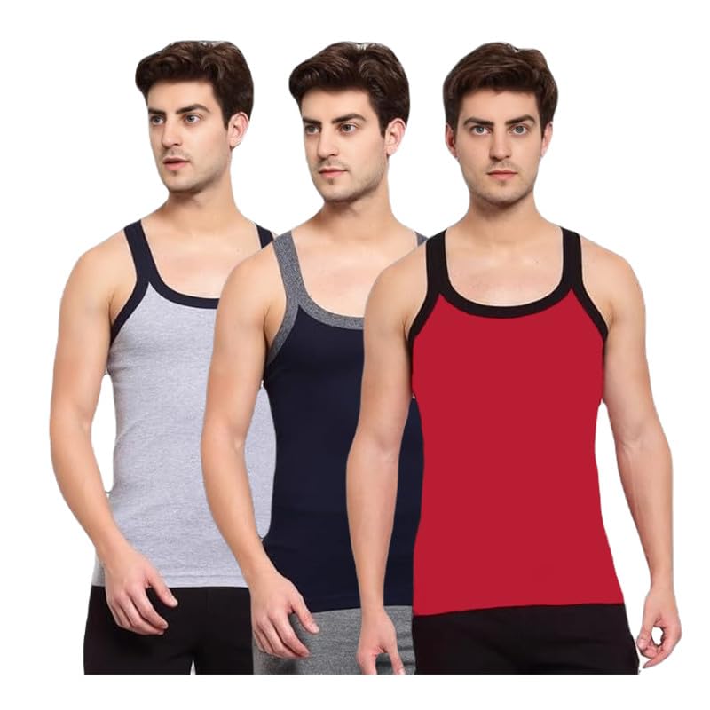 INNERO Men's Gym Vest, Soft Cotton Vest Fot Men, (Pack of 1)-picture-19