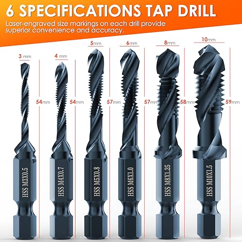 Thinkwork W6126 Combination Drill Tap & Tap Bit Set thumb #3