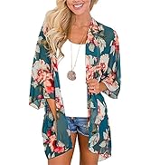 Camisunny Women Chiffon Printed Cardigan Kimono Robe Tops Beach Bikini Cover up Blouse