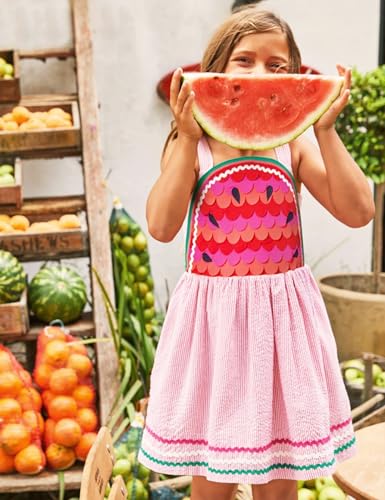 Toddler Girls Dresses Casual Back School Sleeveless Cross Straps Cutout Lined Elastic Waist Pattern Applique2