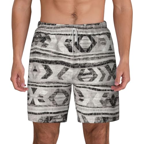 Short de bain respirant séchage rapide imprimé tribal gris