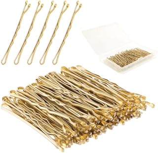 Bellure 150 Pcs Blonde Bobby Pins with Storage Box Kirby Hair Grips (5.5cm/2.2 in) Hair Pins Good for All Types of Hair Styling Needs for Girls, Women, & Hair Salons