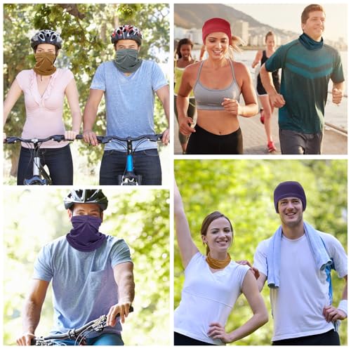 Image of Geyoga 6 /9 Pcs Summer UV Protection Cooling Neck Gaiter Scarf Face Clothing Neck Gaiter Mask Sunscreen Breathable Bandana