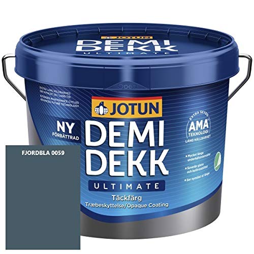 JOTUN DEMIDEKK ULTIMATE Täckfärg Holz-Farbe | Wetterschutz-Farbe | Holzschutz-Farbe | Absolute Premium-Qualität |3 Liter FJORDBLA 0059