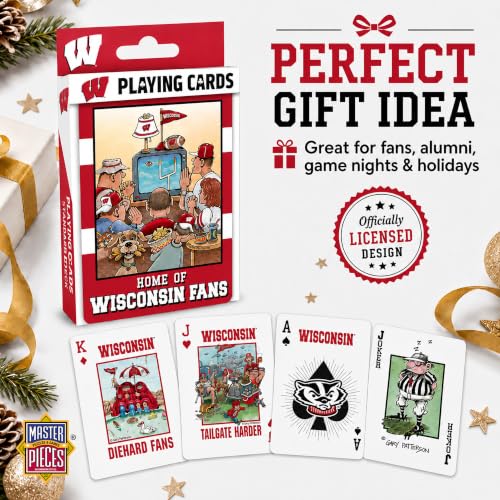 Image of Masterpieces Kid Playing Cards - Officially Licensed NCAA Wisconsin Badgers Deck