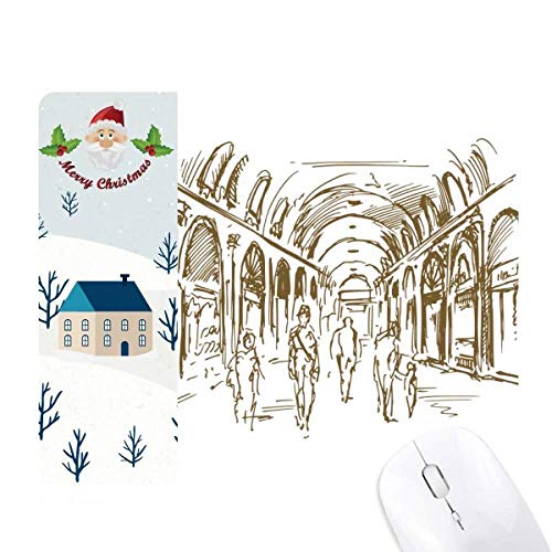 Tapis de souris schéma illustration paysage ville et corridor historique artistique