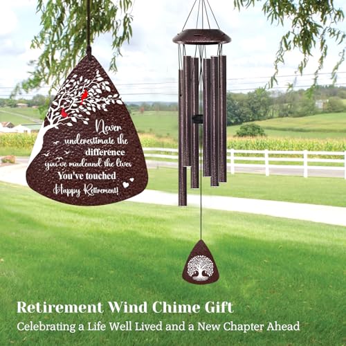 Retirement Gifts for Women/Men - 32" Wind Chimes Happy Retirement Gift for Coworker Colleague Boss Teacher Nurse - Farewell Appreciation Gifts Never Underestimate The Difference You've Made — view 6