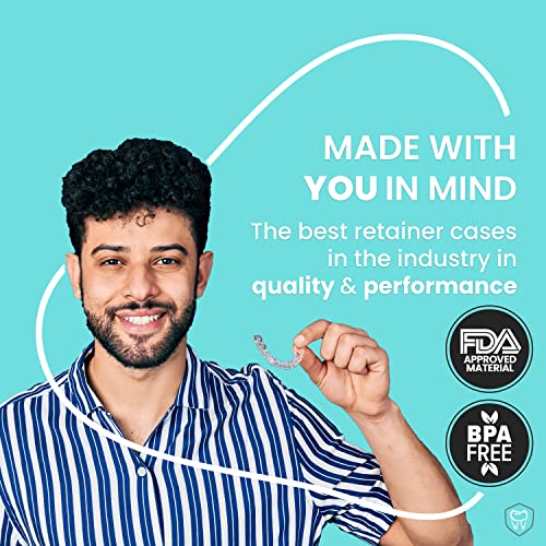 Retainer Case (2 Pack). Retainer Case With Vent Holes. Perfect Denture Case, Mouth Guard Case, Aligner Case, Mouth Guard Case, Retainer Cases- Fresh Knight (True Red) #TOP6