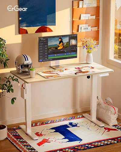 Image of ErGear Height Adjustable Electric Standing Desk, 40 x 24 Inches Sit Stand up Desk, Memory Computer Home Office Desk, Natural