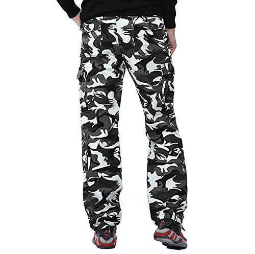 Men's Winter Cotton Fleece Lined Cargo Loose Work Causal Pants4