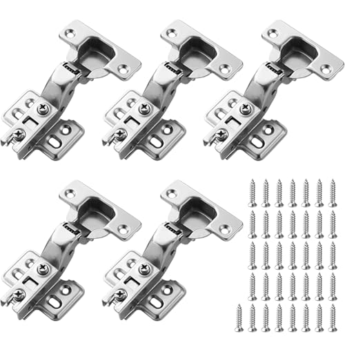 6 Piezas bisagras para puertas de armario, 110 Grado Bisagra para muebles, Bisagras de Resorte Plegables con 36 Tornillos, Bisagras Puertas Cocina, Adecuado para Puertas de Armario de Cocina