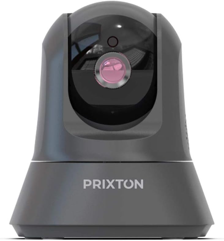 PRIXTON IP1080p - Cámara IP Full HD, Cámara de Vigilancia con WiFi y Visión Nocturna para Interior, Hogar, Tienda, Altavoz y Micrófono Integrados, Conexión App móvil con Acceso a 6 usuarios