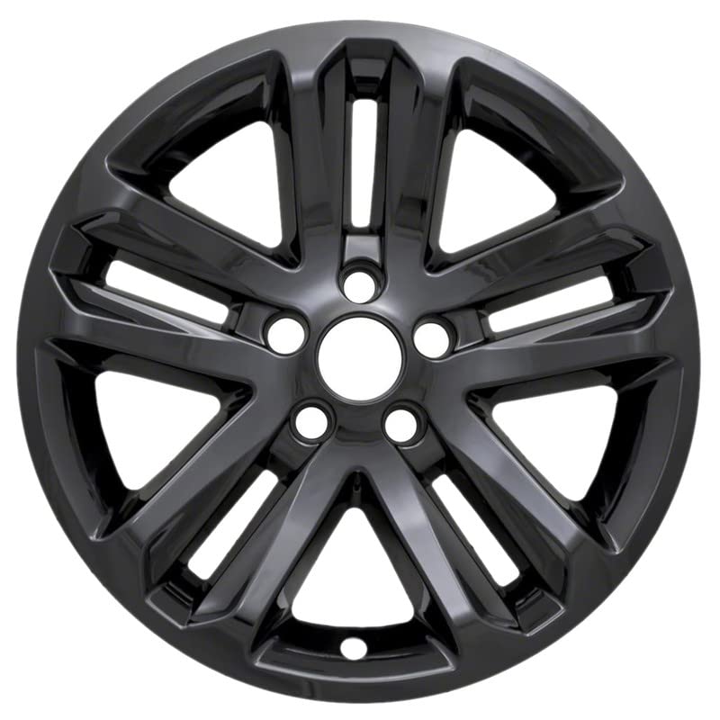 OxGord 18 inch Wheel Skins Compatible with 2011-2017 Ford Explorer - Impostor Wheel Covers for Standard Steel Wheels - Gloss Black