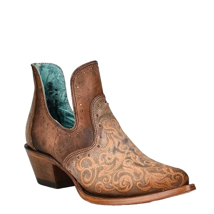 Brown Studded Corral Ladies Bootie Z2002