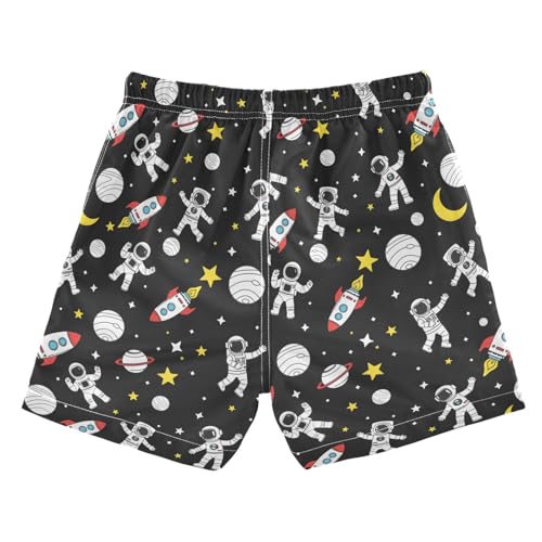 Boys Swim Trunks Quick Dry UPF 50+ Beach Board Shorts Kids Bathing Suits Swimsuit 2T Astronaut Rocket Planet Stars2