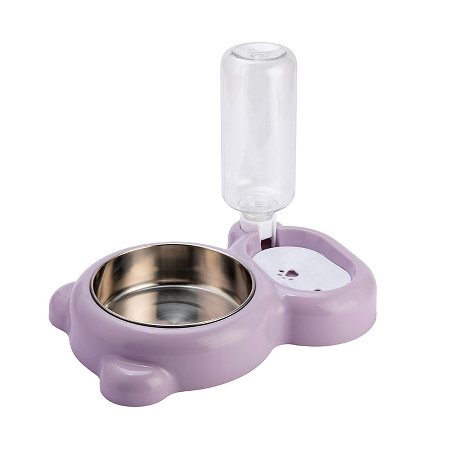 Cuencos for Perros y Gatos, Juego de comederos bebederos Acero Inoxidable for pequeños, Morado