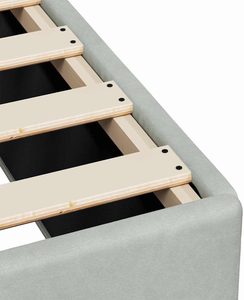 Modern Light Gray Velvet Bed Frame with Slatted Platform, Durable Heavy-Duty Foundation for California King Mattress Support, Sturdy Nonslip Design, Easy Assembly Bedroom Furniture