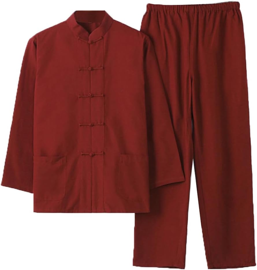 Pure Cotton Kung Fu Martial Arts Suit - Chinese Traditional Clothing Tang Suit Kung Fu Uniforms Grey-XXL