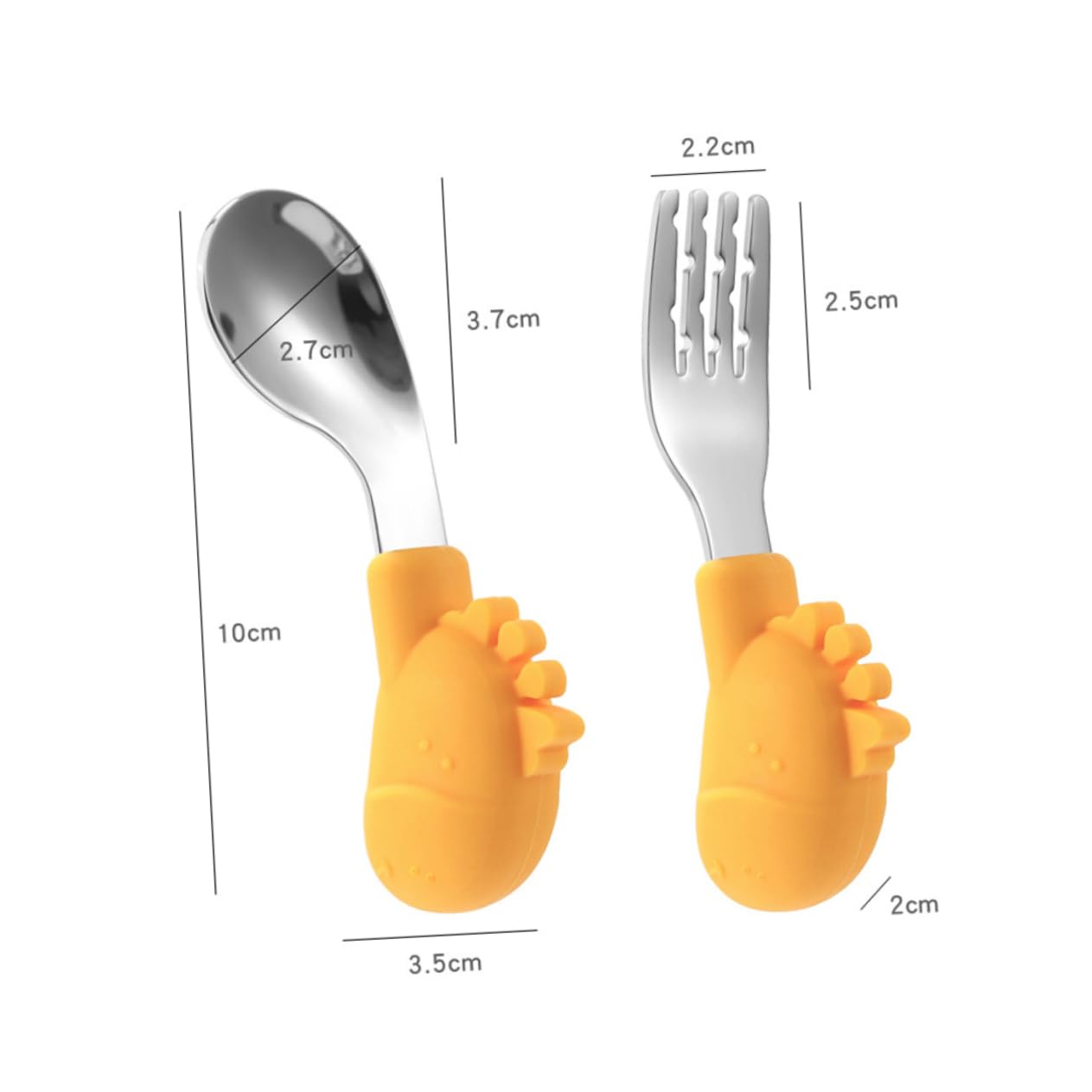 BESPORTBLE 1 Set Lovely Utensils Food Grade Spoon Fork for Handle Design Safe for High Temperature for Weaning Mealtime Fun