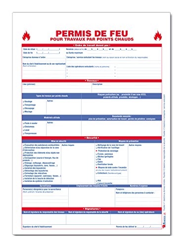 Registre de sécurité - Permis de feu pour travaux par points chauds - P034