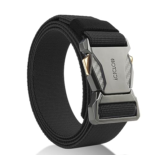 Tactical Belt, Stretch Nylon Web Gun Belt Quick Release Work Belt