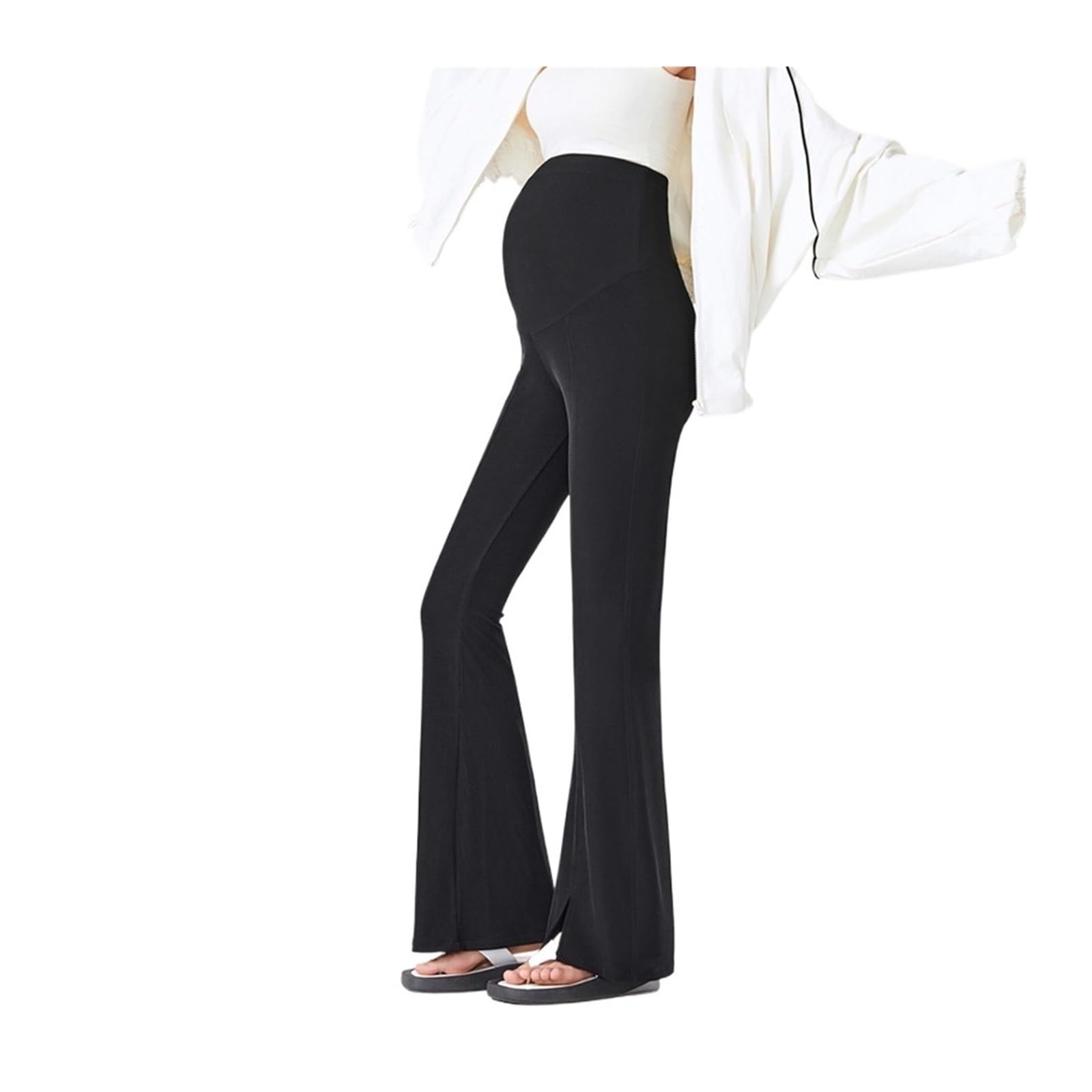 Pantalones de Maternidad con cinturón de Soporte Fino. Úsalos al Aire Libre for lucir Tus piernas Delgadas. Pantalones Casuales de Maternidad.(Color2,L)