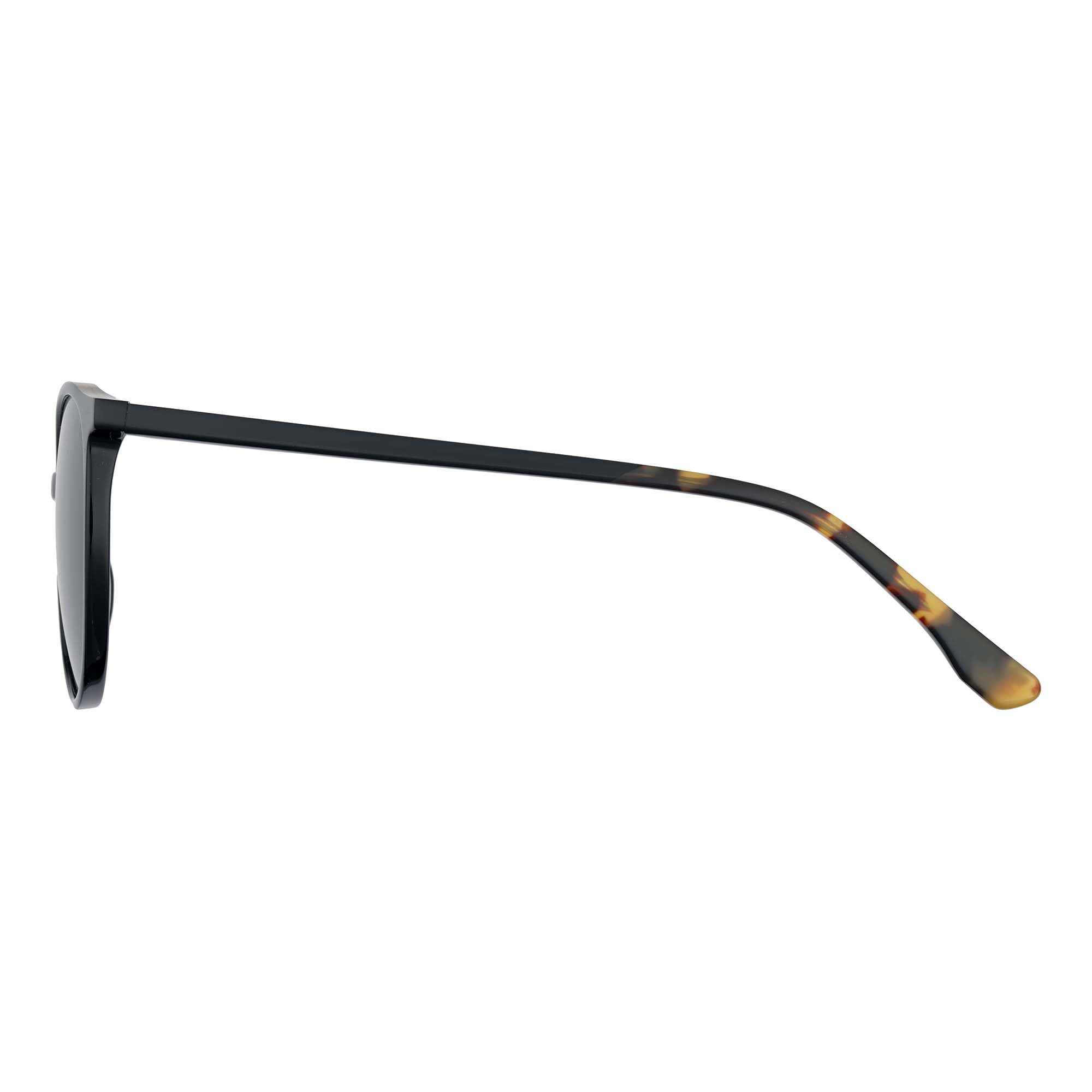 BOTANIQ Okrągłe okulary octanowe w kolorze czarnym dla mężczyzn, opcjonalnie z ostrością widzenia (model BIS-7071-104)