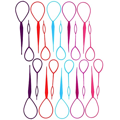 20 PCS Plastic Hair Pull Through Tool ,Magic Topsy Hair Braid Accessories, French Braid Tool Loop for Hair Styling Hair Styling Accessorie