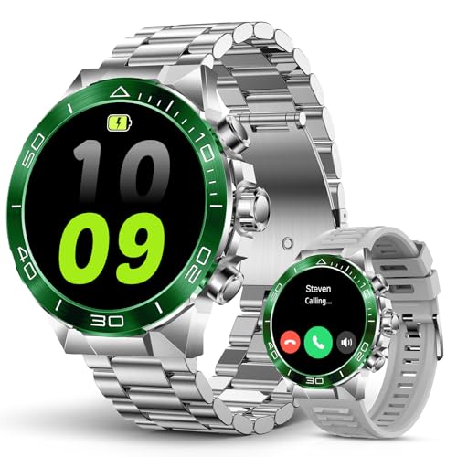 SOUYIE Military Rugged Smart Watch for Men, AMOLED 1.43" HD Screen, Bluetooth Call Answer/Make, Blood Oxygen/Heart Rate/Sleep Tracker, 7-30 Day Battery, Waterproof Fitness Tracker for iOS An