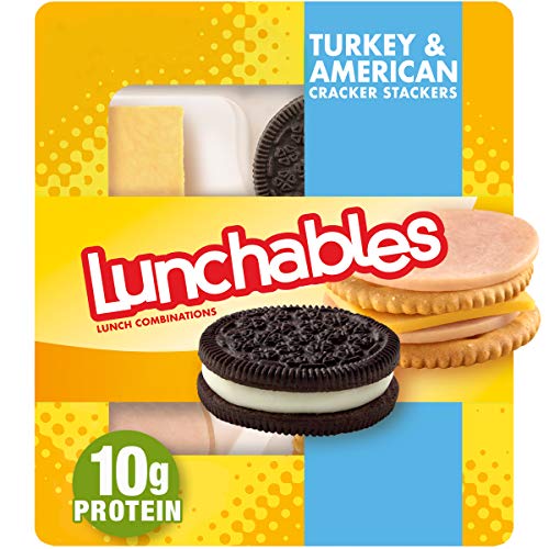 Lunchables Turkey & American Cheese Cracker Stackers Snack Kit With Chocolate Sandwich Cookies, 3.4 Oz Tray