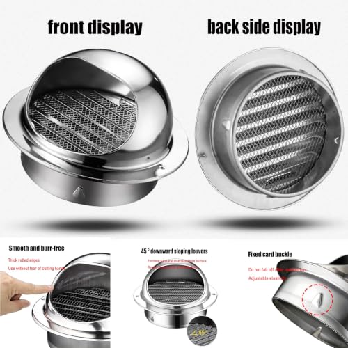Cúpula de ventilación para tuberías con sistema antirreflujo y rejilla exterior de 130mm 5