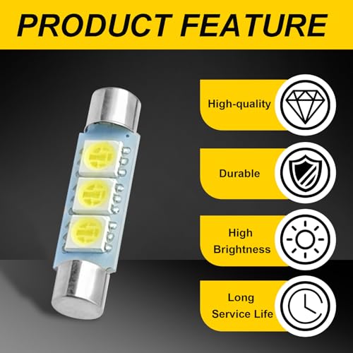 Kit de 10 luces LED para espejo y techo auto 12V blanco miniatura 3