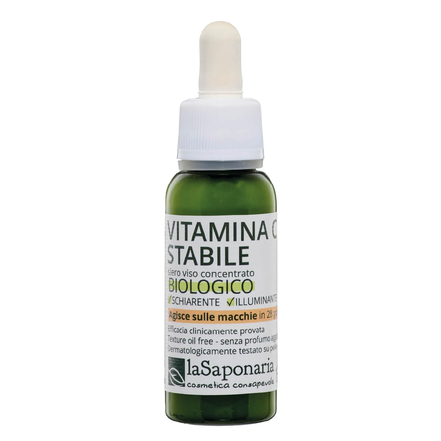 La Saponaria Vitamin C Face Serum, Brightening, Moisturiser, Antioxidant, Collagen, All Skin Types, Anti-Blemish, Dull Skin, Natural, Vegan, Cruelty-Free, Recycled Packaging, Organic, 30ml