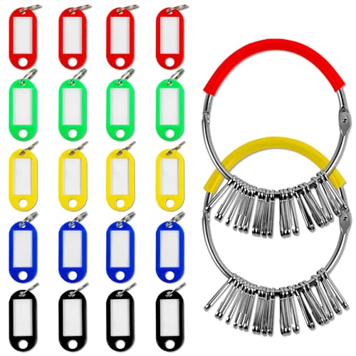 GTILE Portable Key Organizer with 40 Spring Hooks and Tags,