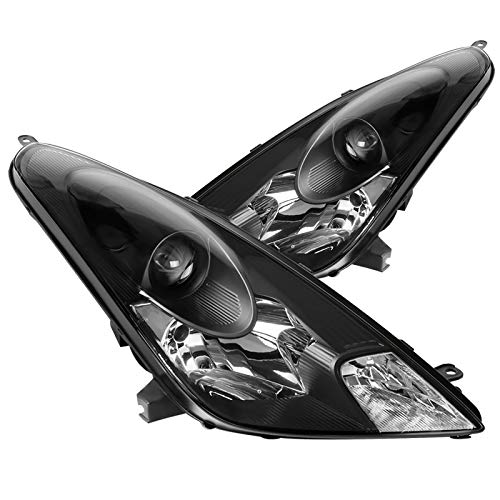 Spec-D Tuning Black Projector Headlights Compatible with Toyota Celica 2000-2005 L+R Pair Head Light Lamp Assembly