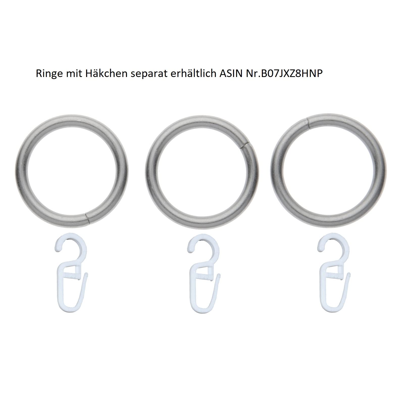MDEKOR - Asta per tende da 16 mm, a due vie, in acciaio INOX cromato opaco, 120-600 cm, con tappo finale (cromato opaco, 1 binario, 280 cm
